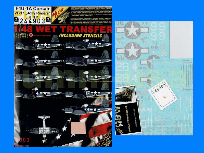 HGW244903 F4U-1A Corsair Jolly Rogers w/STENCILS Pt.2 (WT) 1/48
